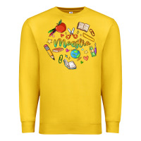 Lemon maestra teacher heart doodle Premium Sweatshirt - MaliasSmallBusiness