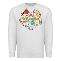 Oatmeal Heather maestra teacher heart doodle Premium Sweatshirt - MaliasSmallBusiness