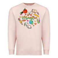 Pale Pink maestra teacher heart doodle Premium Sweatshirt - MaliasSmallBusiness