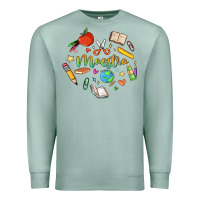 Seafoam maestra teacher heart doodle Premium Sweatshirt - MaliasSmallBusiness