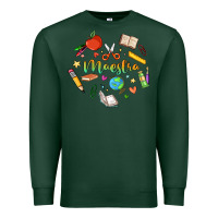 Sports Green maestra teacher heart doodle Premium Sweatshirt - MaliasSmallBusiness