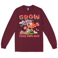 Burgundy grow your own way Long Sleeve Tee - JahusDesignShop
