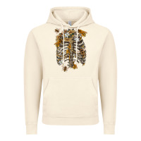 Vintage Artic Flower rib cage bees Vintage Hoodie - RanaPortraitStore