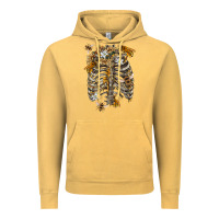 Vintage Mustard Flower rib cage bees Vintage Hoodie - RanaPortraitStore