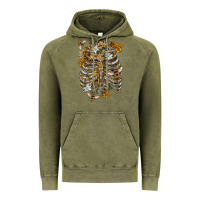 Vintage Olive Flower rib cage bees Vintage Hoodie - RanaPortraitStore