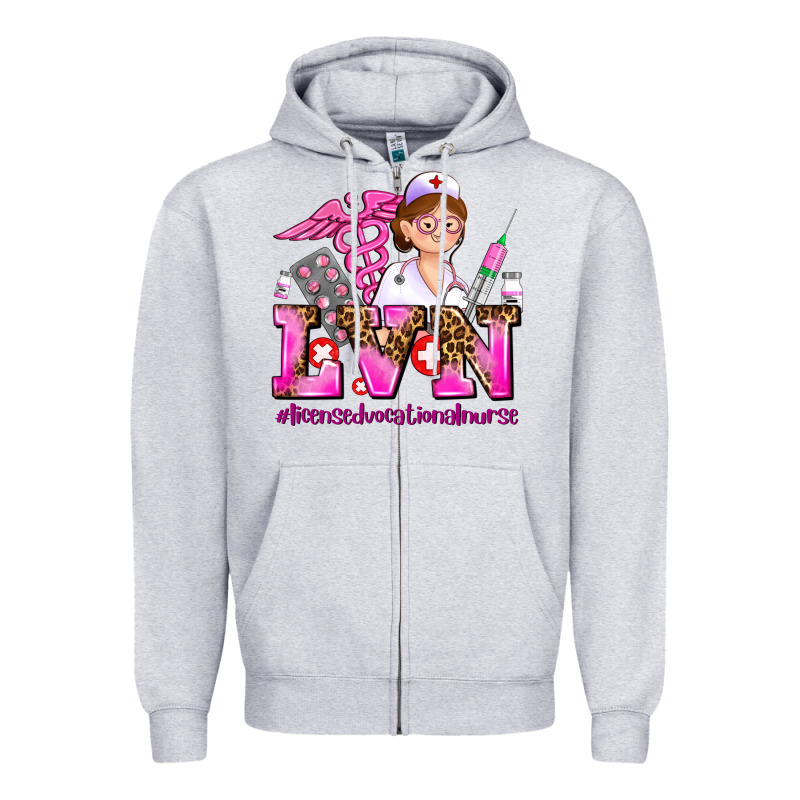 Lvn Licensed Vocational Nurse Zipper Hoodie by AdoDesignShop | Teevron