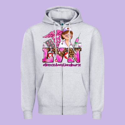 Lvn Licensed Vocational Nurse Zipper Hoodie Designed By Adodesignshop