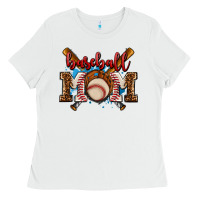 White baseball mom Ladies Tee - AdoDesignShop