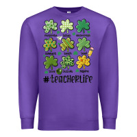 Purple teacher st.patrick's Premium Sweatshirt - MaliasSmallBusiness