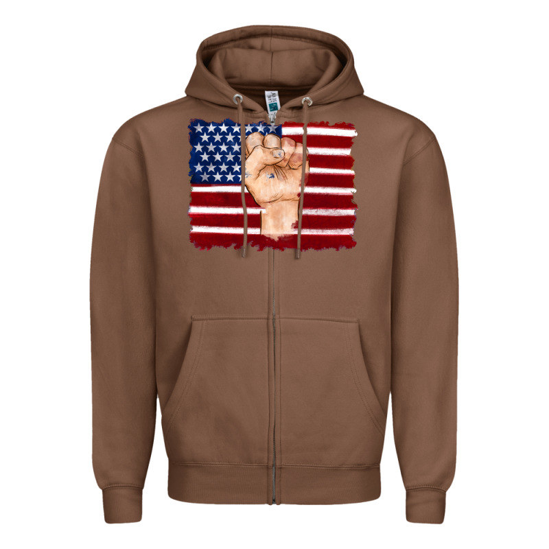 American Flag With Hand Zipper Hoodie by Artiststas | Teevron