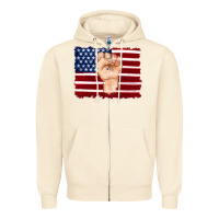 Sandshell american flag with hand Zipper Hoodie - Artiststas