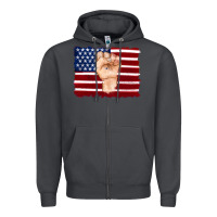 Smoke american flag with hand Zipper Hoodie - Artiststas