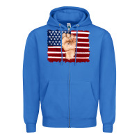 True Royal american flag with hand Zipper Hoodie - Artiststas