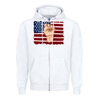 White american flag with hand Zipper Hoodie - Artiststas