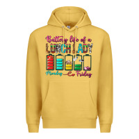 Antique Gold Battery Life Of A lunch Lady Premium Hoodie - BundleAndBundleShop