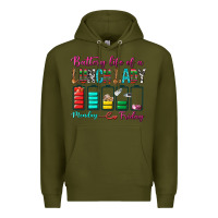 Army Green Battery Life Of A lunch Lady Premium Hoodie - BundleAndBundleShop