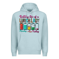 Blue Mist Battery Life Of A lunch Lady Premium Hoodie - BundleAndBundleShop