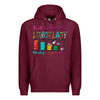 Burgundy Battery Life Of A lunch Lady Premium Hoodie - BundleAndBundleShop