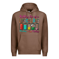 Chestnut Battery Life Of A lunch Lady Premium Hoodie - BundleAndBundleShop