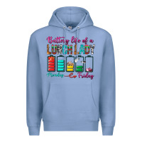 Colony Blue Battery Life Of A lunch Lady Premium Hoodie - BundleAndBundleShop