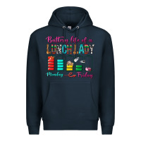 Navy Battery Life Of A lunch Lady Premium Hoodie - BundleAndBundleShop