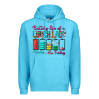 Ocean Blue Battery Life Of A lunch Lady Premium Hoodie - BundleAndBundleShop