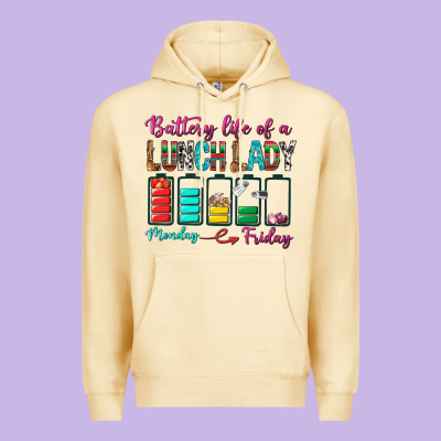 Battery Life Of A Lunch Lady Premium Hoodie Designed By Bundleandbundleshop