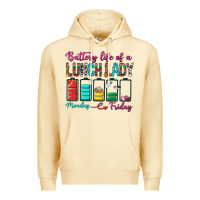 Pina Colada Battery Life Of A lunch Lady Premium Hoodie - BundleAndBundleShop