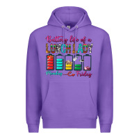 Purple Battery Life Of A lunch Lady Premium Hoodie - BundleAndBundleShop