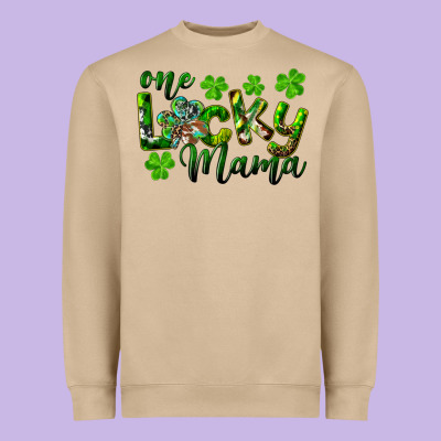 St. Patrick's Day One Lucky Mama Heavyweight Sweatshirt Designed By Ranaportraitstore