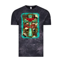 Cloud Black cross faith background Vintage Tee - BarkalooDesign