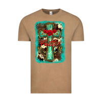 Vintage Coffee cross faith background Vintage Tee - BarkalooDesign