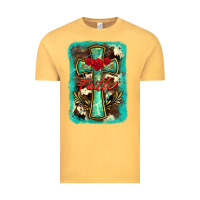 Vintage Mustard cross faith background Vintage Tee - BarkalooDesign