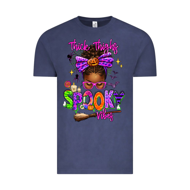 Thick Thighs Spooky Vibes Vintage Tee by texasbilliewilder | Teevron