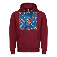 Burgundy 4th of july hotdog seamless pattern Zipper Hoodie - BundleAndBundleShop