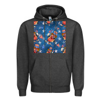 Charcoal Heather 4th of july hotdog seamless pattern Zipper Hoodie - BundleAndBundleShop