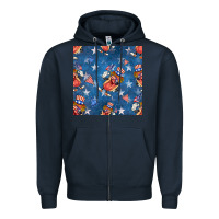 Navy 4th of july hotdog seamless pattern Zipper Hoodie - BundleAndBundleShop