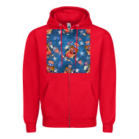 Red 4th of july hotdog seamless pattern Zipper Hoodie - BundleAndBundleShop