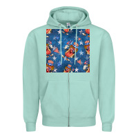Seafoam 4th of july hotdog seamless pattern Zipper Hoodie - BundleAndBundleShop
