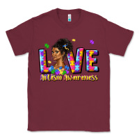 Burgundy love autism awareness Classic Tee - JahusDesignShop