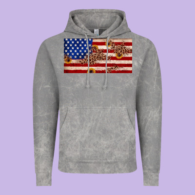 American Flag Leopard Sunflower Vintage Hoodie Designed By Jahusdesignshop