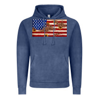Vintage Denim American flag leopard sunflower Vintage Hoodie - JahusDesignShop