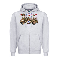 Heather Grey camouflage gnomes american flag star truck Zipper Hoodie - Artiststas