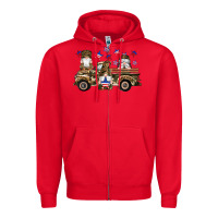 Red camouflage gnomes american flag star truck Zipper Hoodie - Artiststas