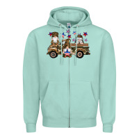 Seafoam camouflage gnomes american flag star truck Zipper Hoodie - Artiststas