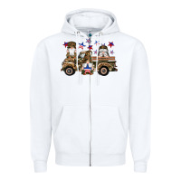 White camouflage gnomes american flag star truck Zipper Hoodie - Artiststas