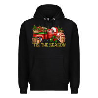 Black Tis' The Season Christmas Truck Premium Hoodie - BundleAndBundleShop
