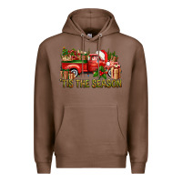 Chestnut Tis' The Season Christmas Truck Premium Hoodie - BundleAndBundleShop