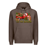 Coffee Tis' The Season Christmas Truck Premium Hoodie - BundleAndBundleShop