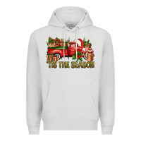 Dove Grey Tis' The Season Christmas Truck Premium Hoodie - BundleAndBundleShop